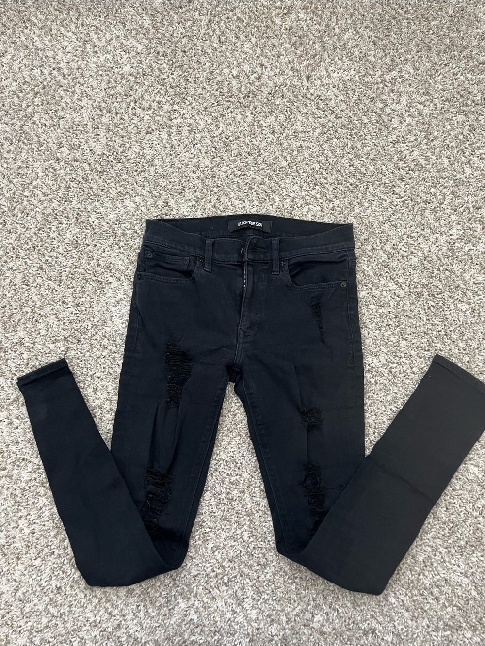 Express Black Stretch Mid-Rise Leggings 4R